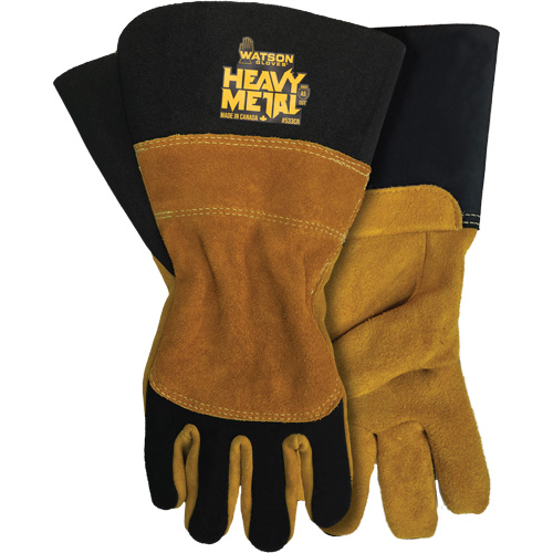 Gants en velours noir de soudage MIG/&agrave; l&eacute;lectrode enrob&eacute;e, Cuir fleur de d'&eacute;lan, Taille Petit Meunier Outillage Industriel