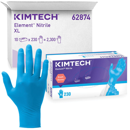 Gants d'examen Kimtech Element, T-petit, Nitrile, 3,2 mils, Sans poudre, Bleu, Classe 2 Meunier Outillage Industriel