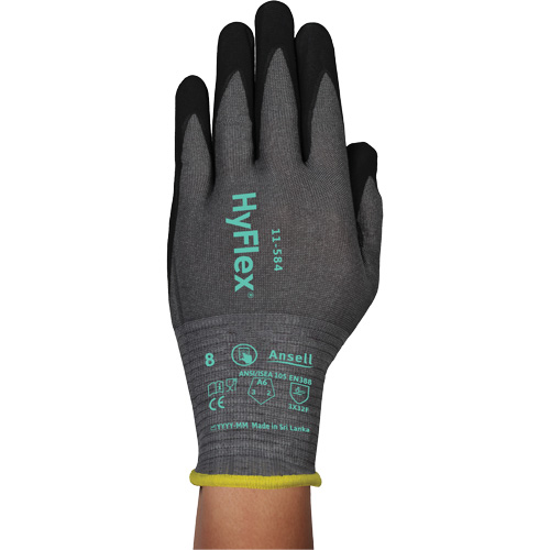 HyFlex&reg; 11-584 Cut-Resistant Gloves, Size X-Large/10, 21 Gauge, Foam Nitrile Coated, HPPE/Intercept Shell, ASTM ANSI Level A6/EN 388 Level F Meunier Outillage Industriel
