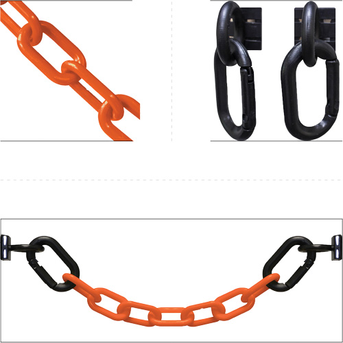 Magnetic Chain Barrier Warehouse Kit, Orange Meunier Outillage Industriel