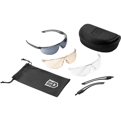Gunfire 2.0 Ballistic Protection Safety Glasses Kit, Clear/Copper/Smoke Lens, Anti-Fog/Anti-Scratch, ANSI Z87+ Meunier Outillage Industriel