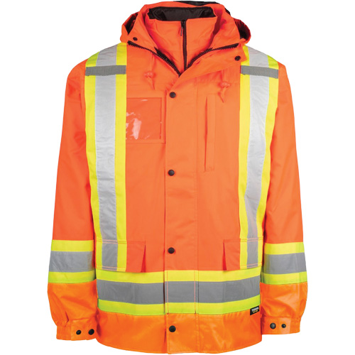 High-Visibility 7-in-1 Jacket, Polyester, High Visibility Orange, 2X-Large Meunier Outillage Industriel