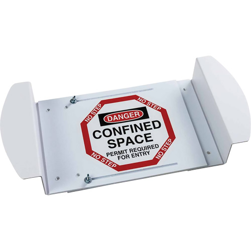 Panneau pour trou d'homme "Danger Confined Space Permit Required For Entry", 21" x 30", Polystyr&egrave;ne, Anglais Meunier Outillage Industriel
