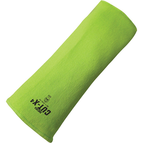 Manchette r&eacute;sistante &agrave; la coupe Cut-X, Fibre de verre/Poly&eacute;thyl&egrave;ne, 14", ASTM ANSI niveau A4, Lime haute visibilit&eacute; Meunier Outillage Industriel