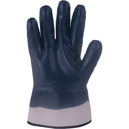 Gants bleu marine avec manchettes renforc&eacute;es &agrave; entoilage coll&eacute; Horizon, Moyen, R&ecirc;vetement Nitrile, Enveloppe en Jersey/Coton Meunier Outillage Industriel