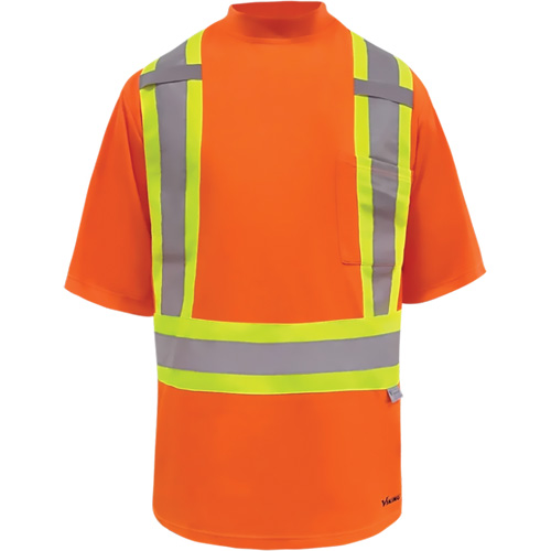 Viking&reg; Safety Bamboo Lined T-shirt, Polyester, 3X-Large, High Visibility Orange Meunier Outillage Industriel