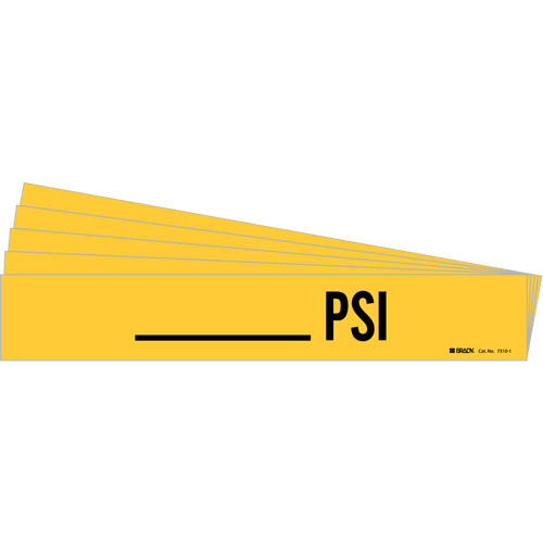Marqueur de tuyau PSI, Autocollant, 2-1/4" h x 14" la, Noir sur jaune Meunier Outillage Industriel