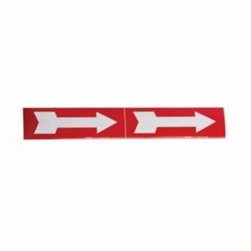 Arrow Pipe Markers, Self-Adhesive, 2-1/4" H x 7" W, White on Red Meunier Outillage Industriel