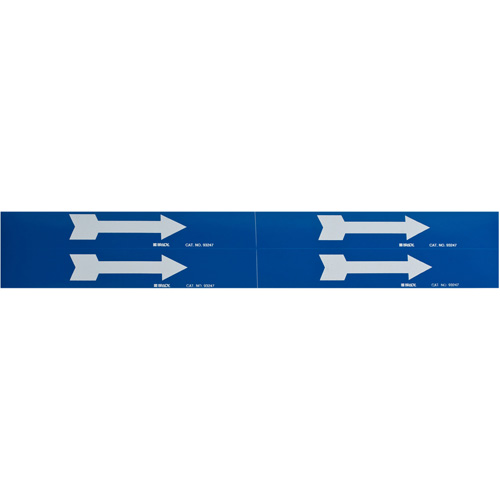 Arrow Pipe Markers, Self-Adhesive, 1-1/8" H x 7" W, White on Blue Meunier Outillage Industriel