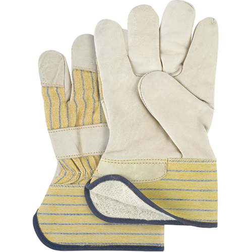 Abrasion-Resistant Winter-Lined Fitters Gloves, Ladies, Grain Cowhide Palm, Cotton Fleece Inner Lining Meunier Outillage Industriel