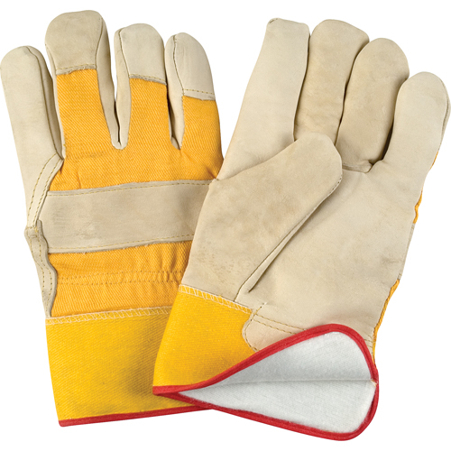 Abrasion-Resistant Winter-Lined Fitters Gloves, Large, Grain Cowhide Palm, Foam Fleece Inner Lining Meunier Outillage Industriel