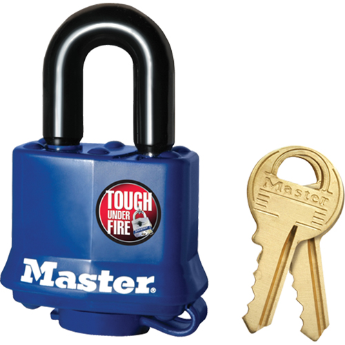 Cadenas r&eacute;sistant aux intemp&eacute;ries, Cl&eacute;s diff&eacute;rentes, Acier lamin&eacute;, Largeur de 1-9/16" Meunier Outillage Industriel