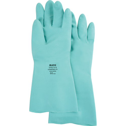StanSolv&reg; Z-Pattern Grip Gloves, Size Large/9, 13" L, Nitrile, 15-mil Meunier Outillage Industriel