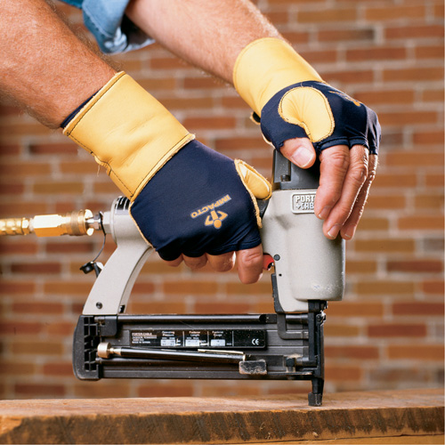 Gants de protection sup&eacute;rieure contre les impacts & les microtraumarismes r&eacute;p&eacute;t&eacute;s, main gauche, Taille T-petit, Paume Cuir fleur Meunier Outillage Industriel