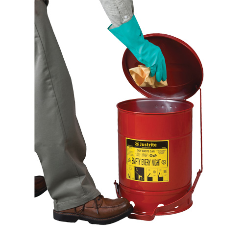 Oily Waste Cans, FM Approved/UL Listed, 21 US gal., Red Meunier Outillage Industriel