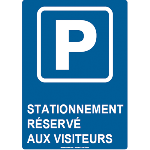 Panneau de stationnement r&eacute;serv&eacute;, 14" x 10", Aluminium, Français avec pictogramme Meunier Outillage Industriel