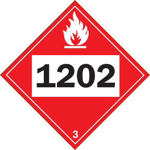 Plaque-&eacute;tiquette TMD 1202 pour liquide inflammable huile combustible, Vinyle adh&eacute;sif Meunier Outillage Industriel
