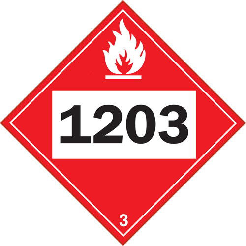 1203 Gasohol & Gasoline Flammable Liquid TDG Placard, Adhesive Vinyl Meunier Outillage Industriel