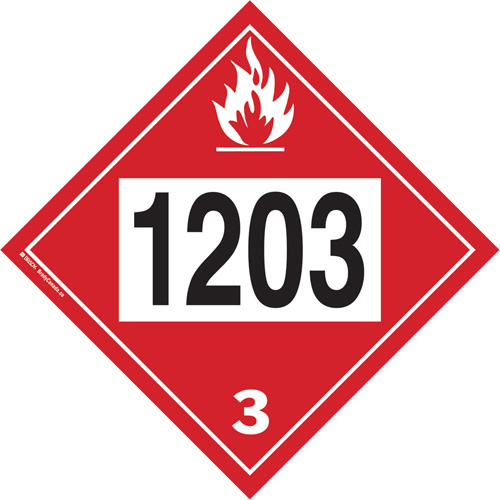 1203 Gasohol & Gasoline Flammable Liquid TDG Placard, Plastic Meunier Outillage Industriel