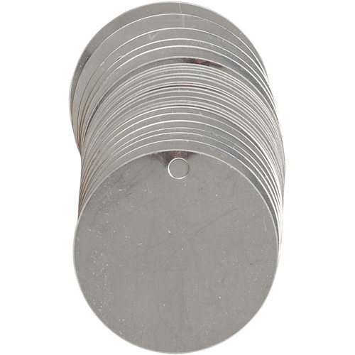 Blank Write-On Valve Tags, Stainless Steel, 2" dia Meunier Outillage Industriel