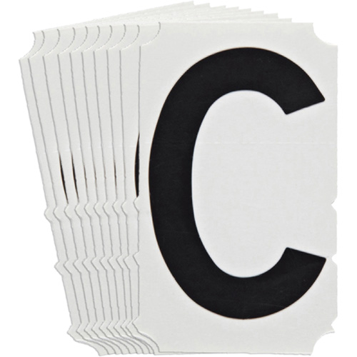 Quick-Align&reg; Individual Gothic Number and Letter Labels, C, 4" H, Black Meunier Outillage Industriel