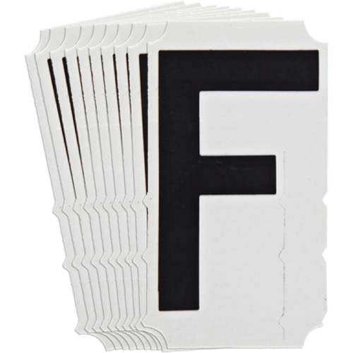 Quick-Align&reg; Individual Gothic Number and Letter Labels, F, 4" H, Black Meunier Outillage Industriel