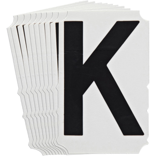 Quick-Align&reg;Individual Gothic Number and Letter Labels, K, 4" H, Black Meunier Outillage Industriel