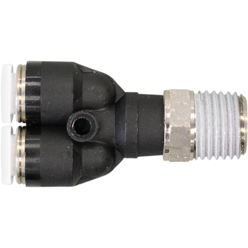 Topfit Male Threaded Y-Connector Fitting, 1/2" Dia, Polymer Meunier Outillage Industriel