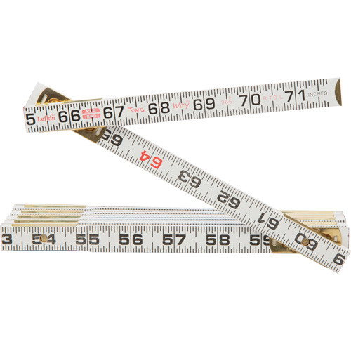 R&egrave;gle Red End Two Way, 6' lo, Bois, Graduations de 1/16" Meunier Outillage Industriel