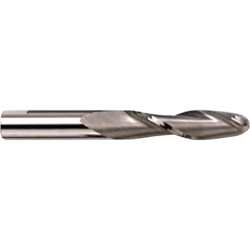 Fraise en bout extra longue &agrave; embout sph&eacute;rique, 1/4" dia., 2 cannelures, Carbure Meunier Outillage Industriel