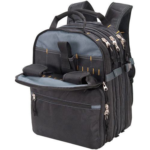 Sacs &agrave; dos pour outils &agrave; 75 pochettes, 13" lo x 17-1/2" la, Noir, Nylon Meunier Outillage Industriel
