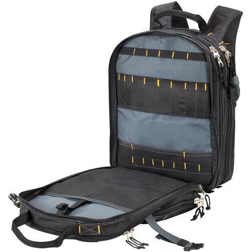 Sacs &agrave; dos pour outils &agrave; 75 pochettes, 13" lo x 17-1/2" la, Noir, Nylon Meunier Outillage Industriel