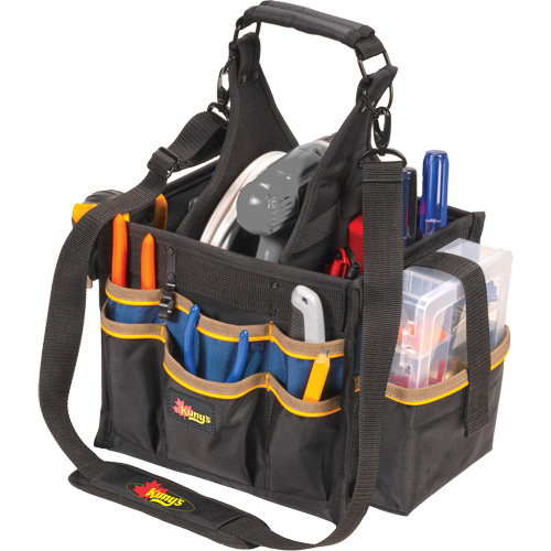 Grands porte-outils pour &eacute;lectriciens et travaux de maintenance, Polyester, 23 pochettes, Noir Meunier Outillage Industriel