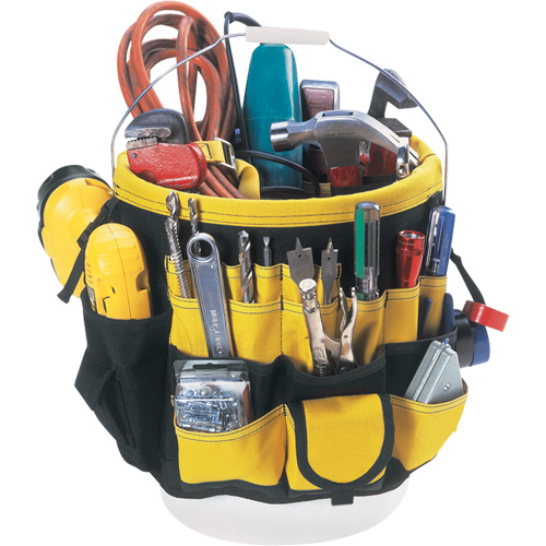 Organisateur pour seau &agrave; outils, 6" lo x 11" la x 12" h, Nylon, Noir/Jaune Meunier Outillage Industriel