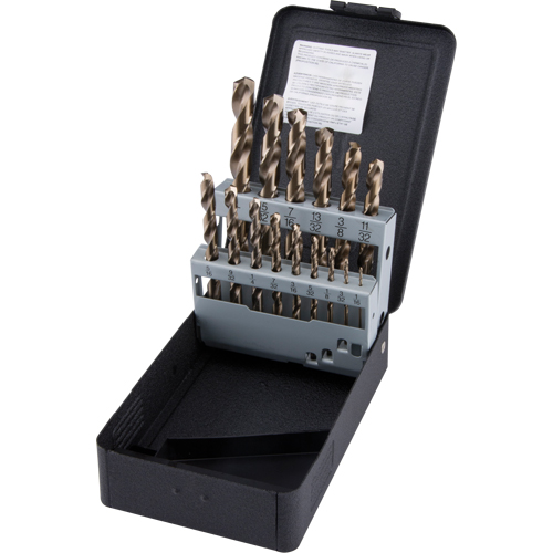 Jobber Length Drill Bit Set, 15 Pieces, High Speed Cobalt Meunier Outillage Industriel