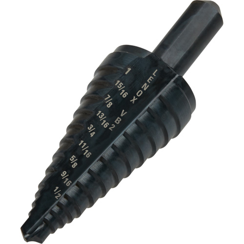 #2 Step Drill Bit, 1/8" - 1" , 1/16" Increments, High Speed Steel Meunier Outillage Industriel