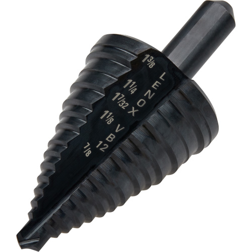 Foret &eacute;tag&eacute; no 12, 7/8" - 1-3/8", Incr&eacute;ments de 3/8", Acier rapide Meunier Outillage Industriel