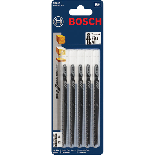 Lame de scie sauteuse, Acier &agrave; haute teneur en carbone, Tige en T, 4-5/8" lo, 8-12 dents par pouce Meunier Outillage Industriel