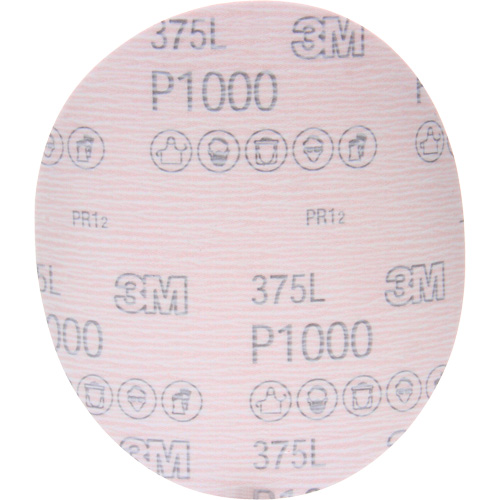 Hookit 375L Film Disc, 6" Dia., P1000 Grit, Aluminum Oxide Meunier Outillage Industriel