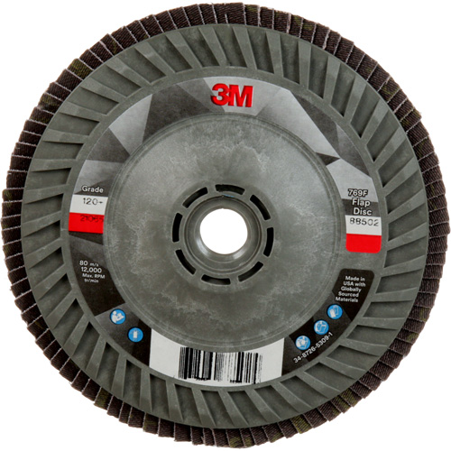 769F Quick Change Flap Disc, 5" x 5/8"-11, Type 27, 120+ Grit, Ceramic Meunier Outillage Industriel