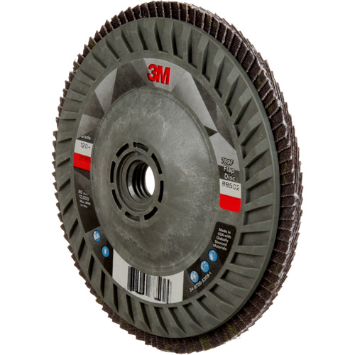 769F Quick Change Flap Disc, 5" x 5/8"-11, Type 27, 120+ Grit, Ceramic Meunier Outillage Industriel
