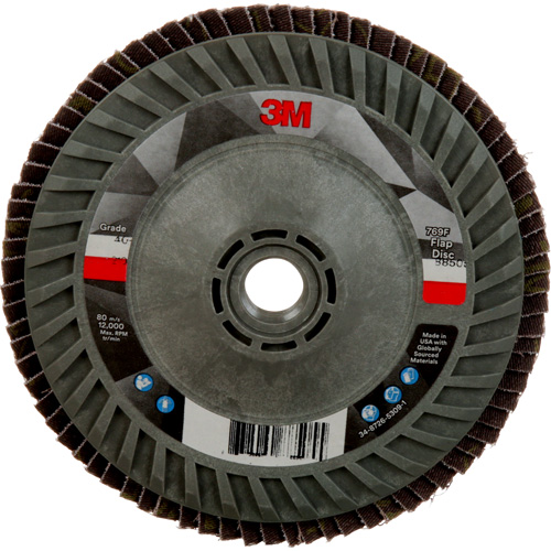 Disque &agrave; lamelles &agrave; changement rapide 769F, 5" x 5/8"-11, Type 27, Grain 40+, C&eacute;ramique Meunier Outillage Industriel
