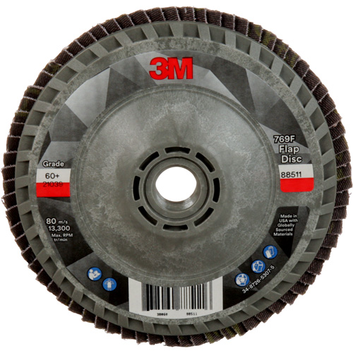 769F Quick Change Flap Disc, 4-1/2" x 5/8"-11, Type 27, 60+ Grit, Ceramic Meunier Outillage Industriel
