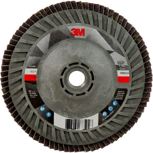 Disque &agrave; lamelles &agrave; changement rapide 769F, 5" x 5/8"-11, Type 27, Grain 60+, C&eacute;ramique Meunier Outillage Industriel