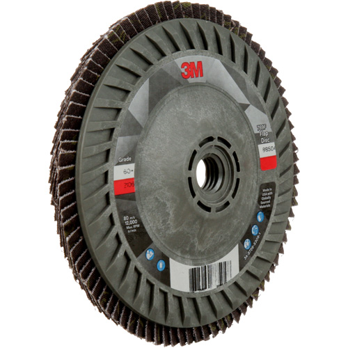 Disque &agrave; lamelles &agrave; changement rapide 769F, 5" x 5/8"-11, Type 27, Grain 60+, C&eacute;ramique Meunier Outillage Industriel