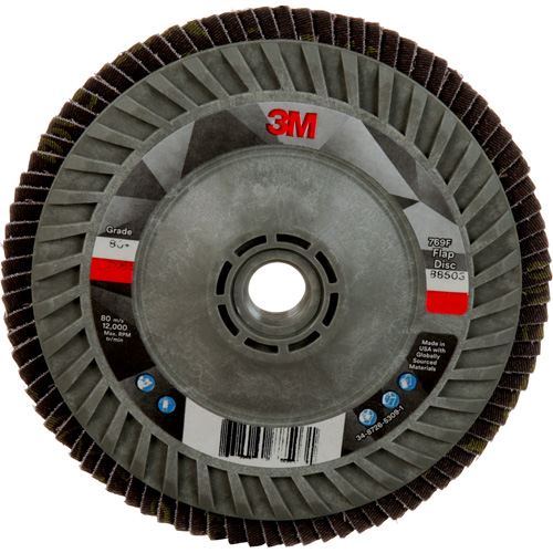 769F Quick Change Flap Disc, 5" x 5/8"-11, Type 27, 80+ Grit, Ceramic Meunier Outillage Industriel