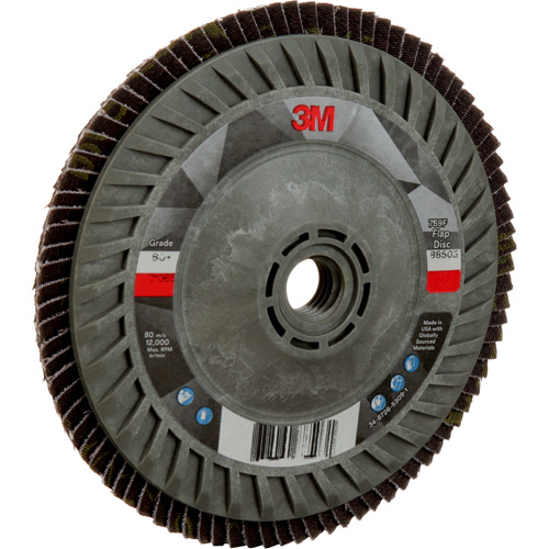 769F Quick Change Flap Disc, 5" x 5/8"-11, Type 27, 80+ Grit, Ceramic Meunier Outillage Industriel