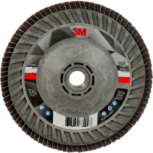 Disque &agrave; lamelles &agrave; changement rapide 769F, 5" x 5/8"-11, Type 29, Grain 80+, C&eacute;ramique Meunier Outillage Industriel
