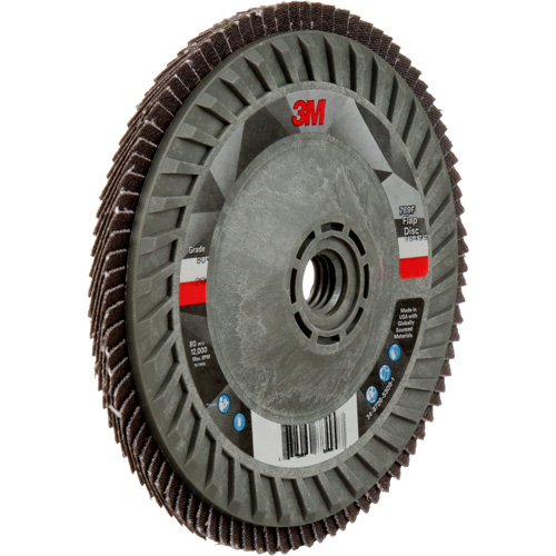 Disque &agrave; lamelles &agrave; changement rapide 769F, 5" x 5/8"-11, Type 29, Grain 80+, C&eacute;ramique Meunier Outillage Industriel