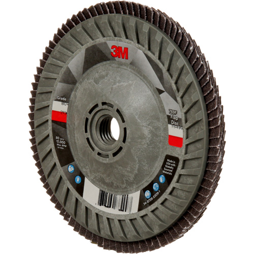 Disque &agrave; lamelles &agrave; changement rapide 769F, 5" x 5/8"-11, Type 29, Grain 80+, C&eacute;ramique Meunier Outillage Industriel